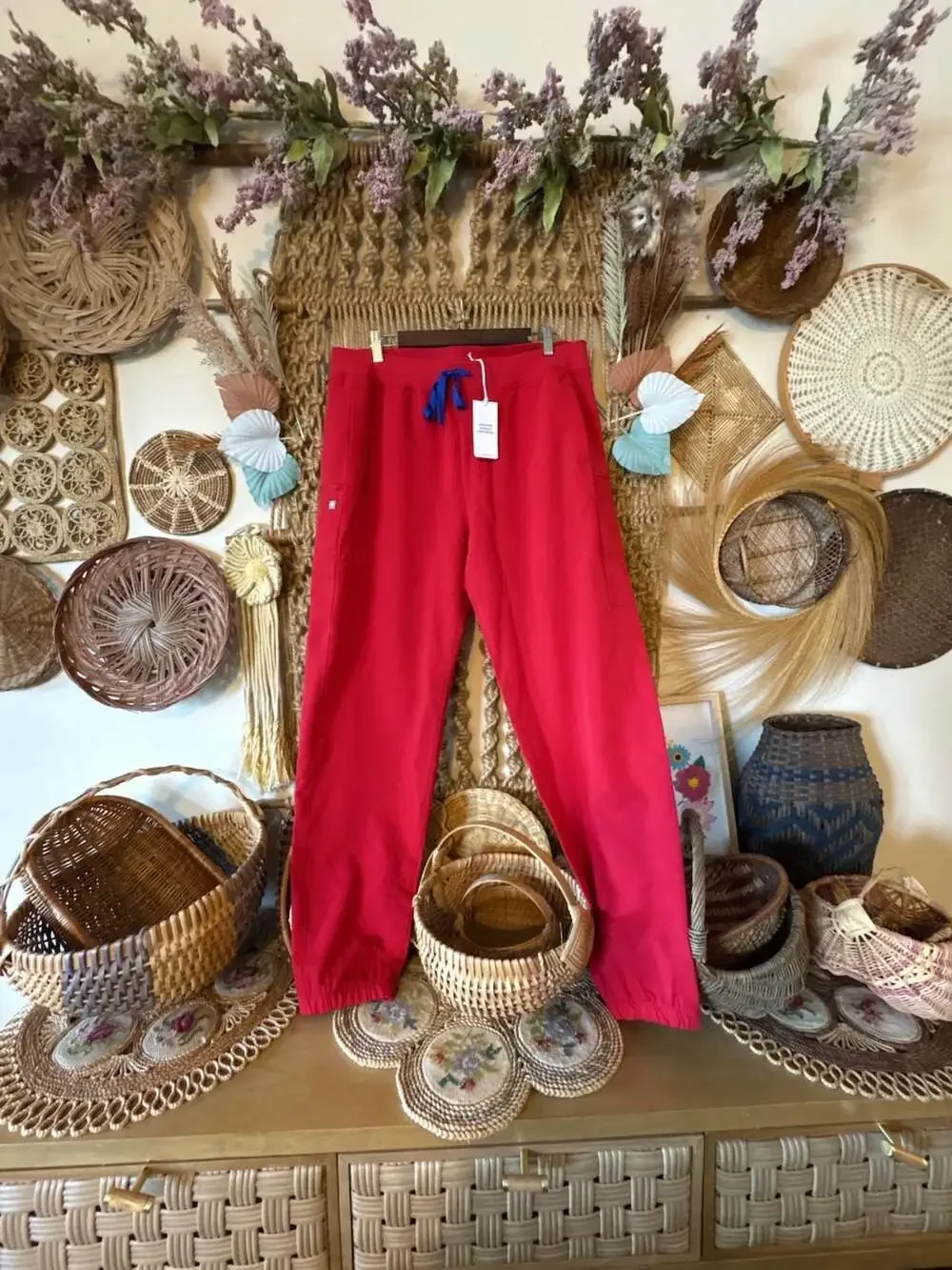 FIGS Weston Scrub Jogger Pants in Red